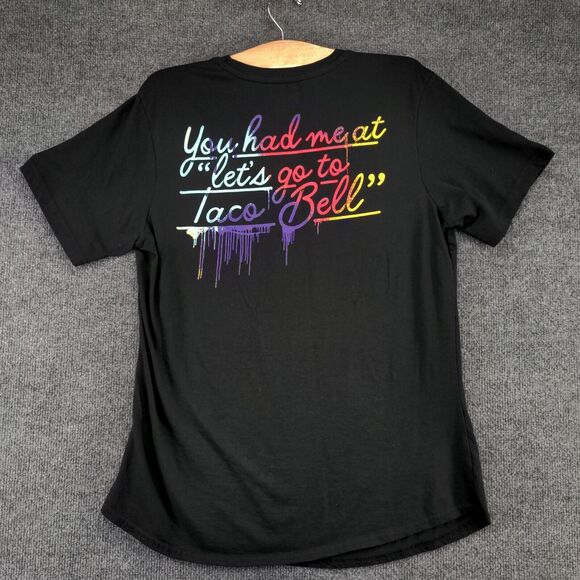 Taco Bell Women's Graphic Print T-Shirt Black Medium Short Sleeve Crew Neck - Picture 5 of 12